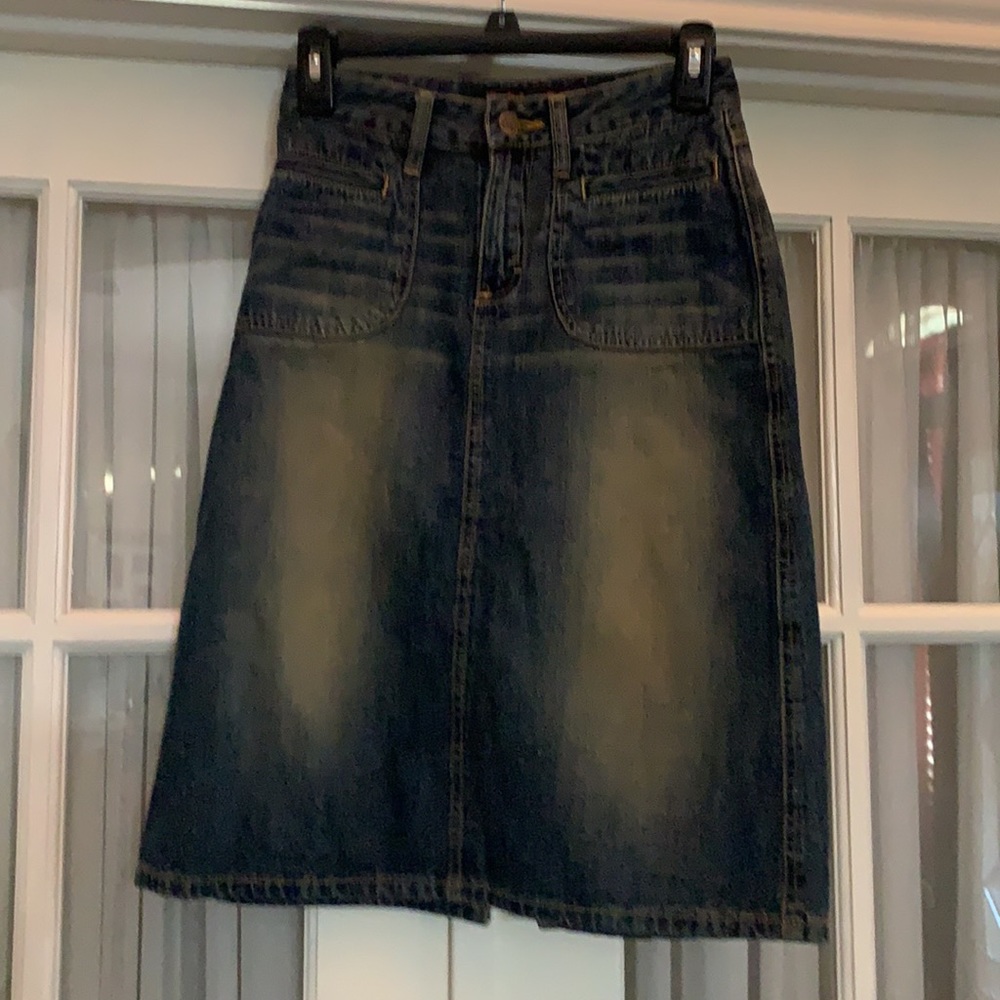 Vintage 90’s Mudd blue distressed denim skirt Size 1